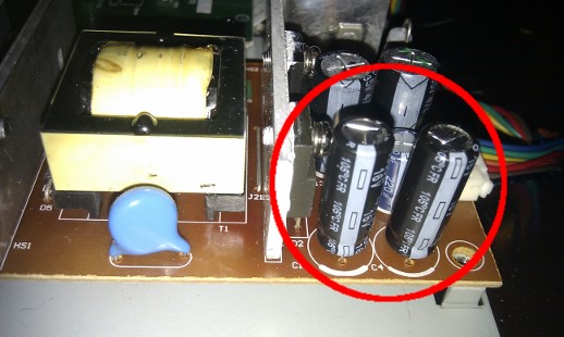 New capacitors on the PCB